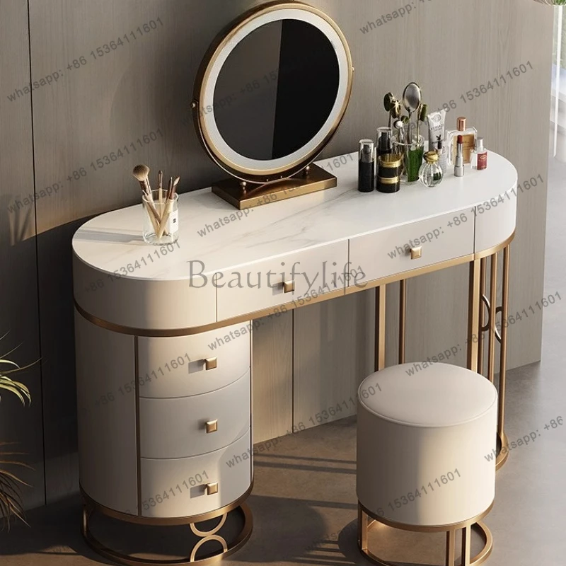 

furniture Luxury leather Makeup vanity Toiletries illuminated makeup dressing table desk dressers with mirror dresser