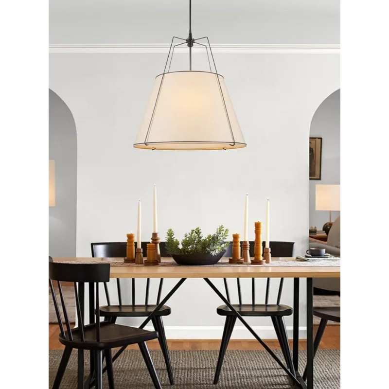 Vintage Cloth Pendant Lights American Living Room Bedroom Indoor Lighting Dining Table Kitchen Island Chandeliers Room Decor