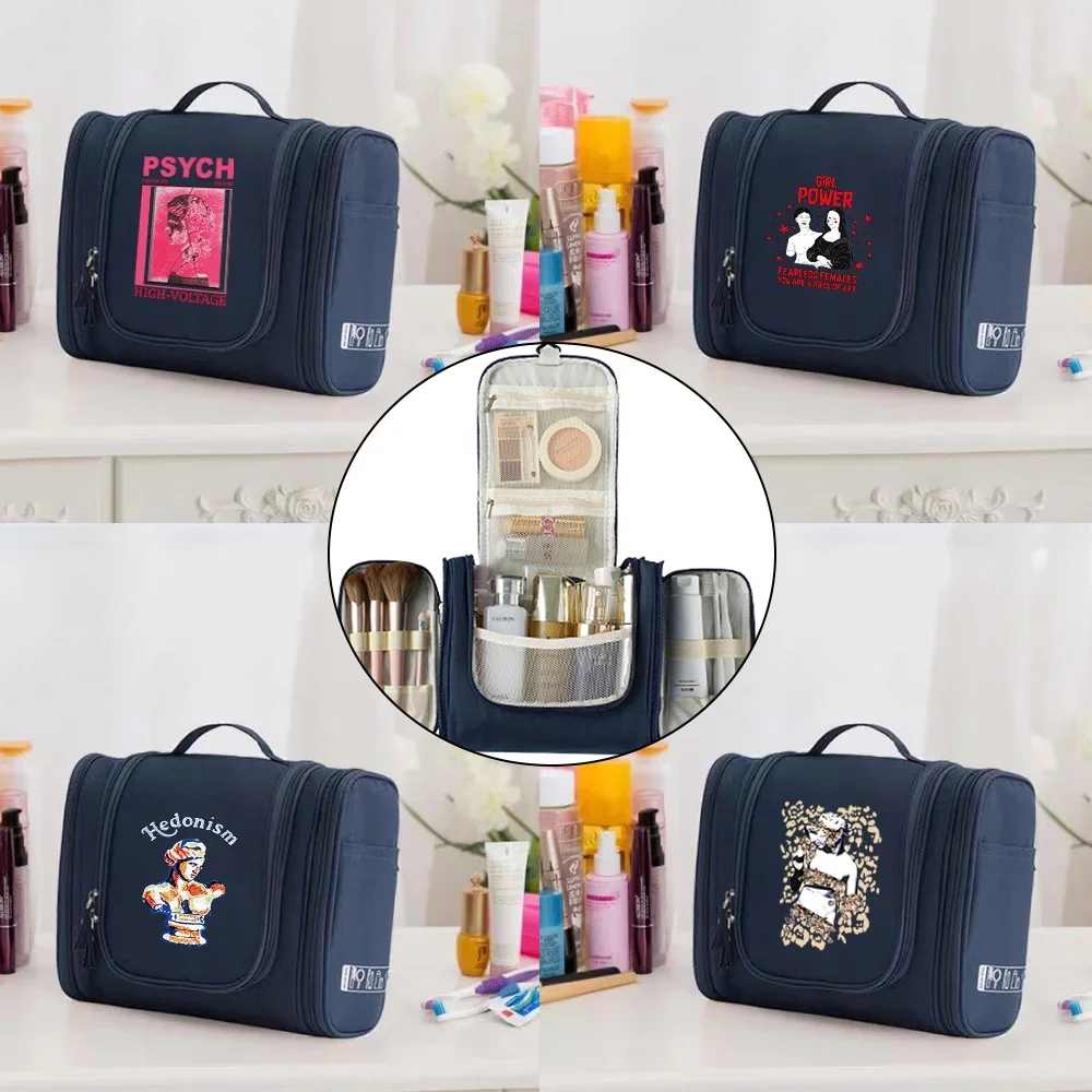 Washing Toiletry Kits Storage Bags Unisex Cosmetic Bag Hanging Travel Organizer Bag Sculpture Pattern Women Travel Makeup Bag