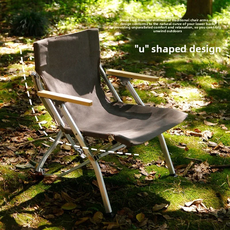 Outdoor Reclining Lounge Chair Lightweight Folding Aluminum with High Back, Heavy Duty Canvas Fabric for Fishing Camping Beach
