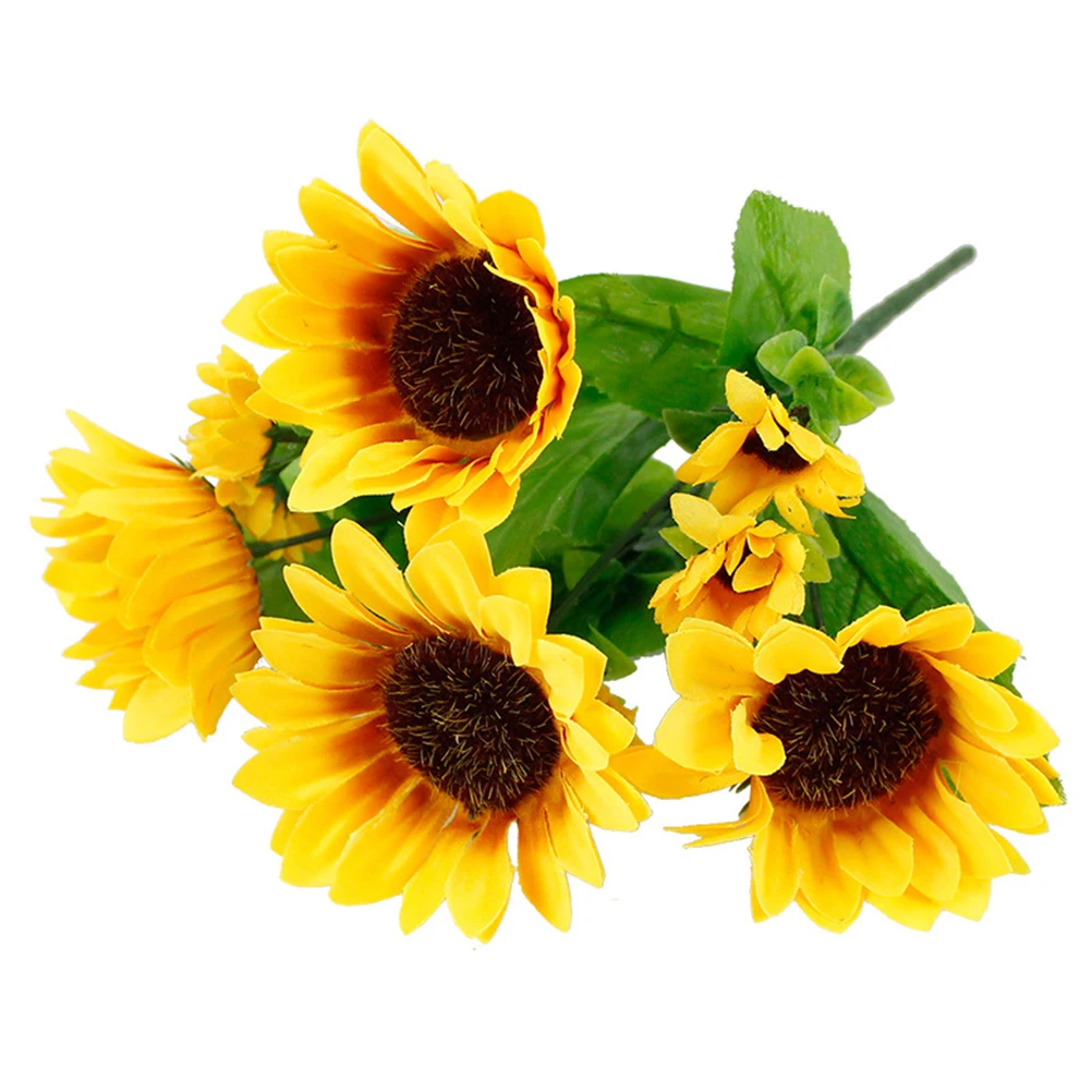 

2pcs Artificial Sunflowers Simulation Flower Arrangement Home Wedding Decor Cloth Sunflower Props Long Lasting
