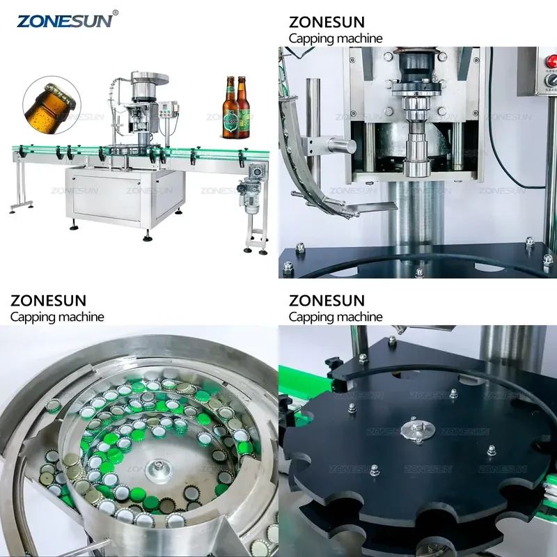 2026 CE ZS-XG440E Automatic Beer Wine Bottle Crown Cap Crimping Capping Machine