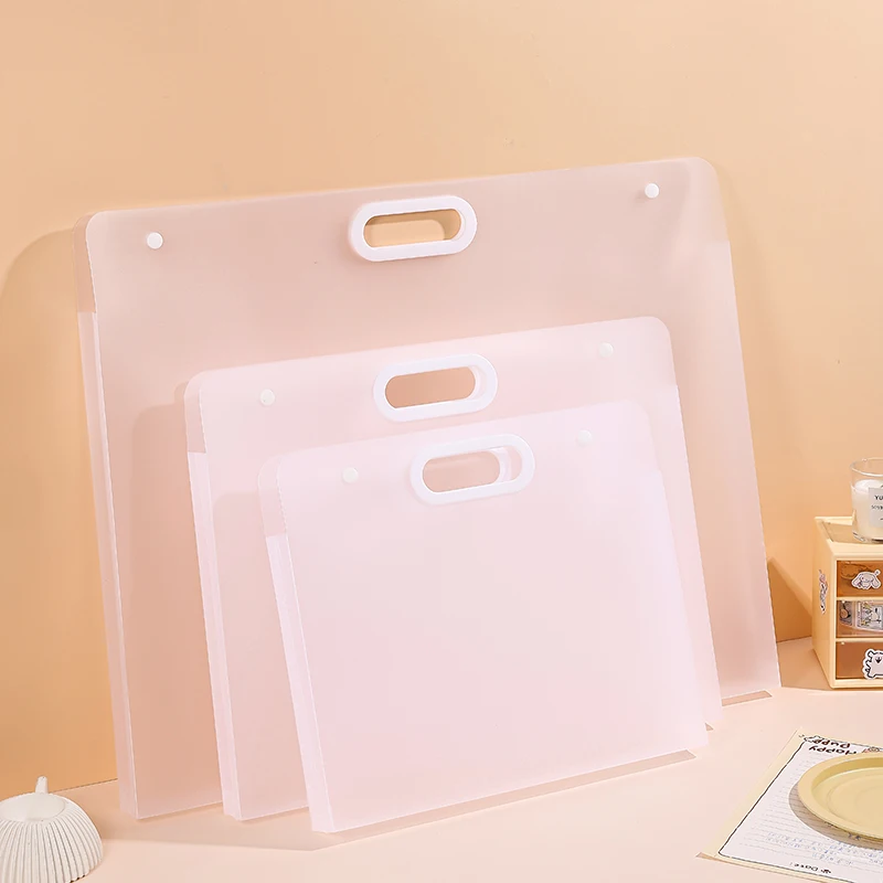 Sandblasted Semi-Transparent Pp Material, With A Hand-Held Opening Design Available In A2/A3/A4 Sizes. Picture Album Storage Bag