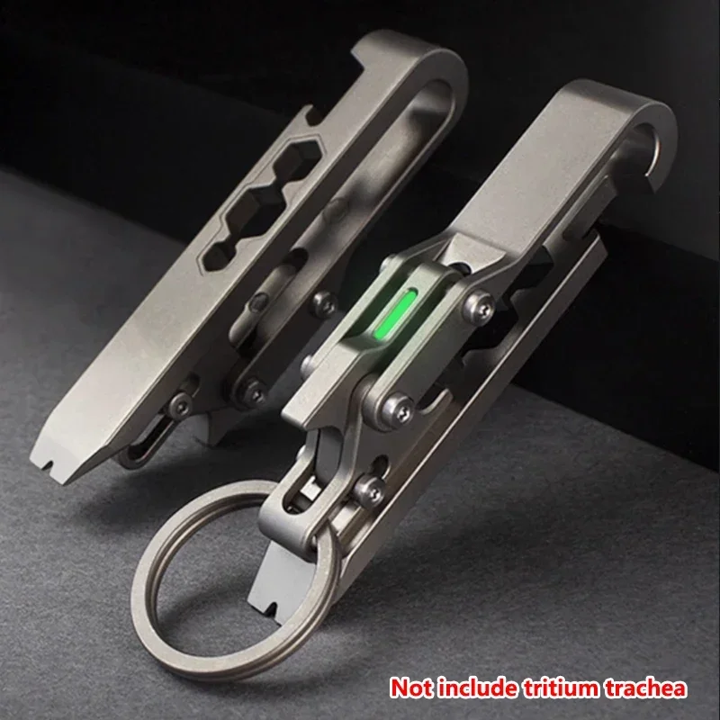 EDC TC4 Titanium Alloy Quick Release Belt Buckle Multifunctional Outdoor Magnetic Suction Keychain Bottle Opener Anti Loss Tool