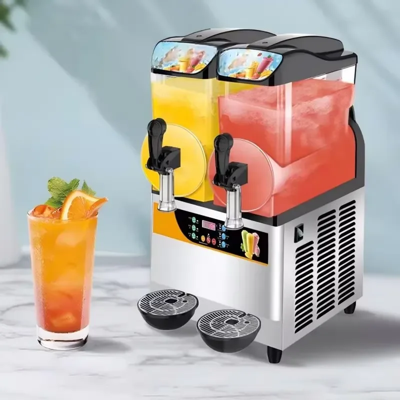 High Performance Commercial Slush Machine Two Tank Suitable for Hot Climates
