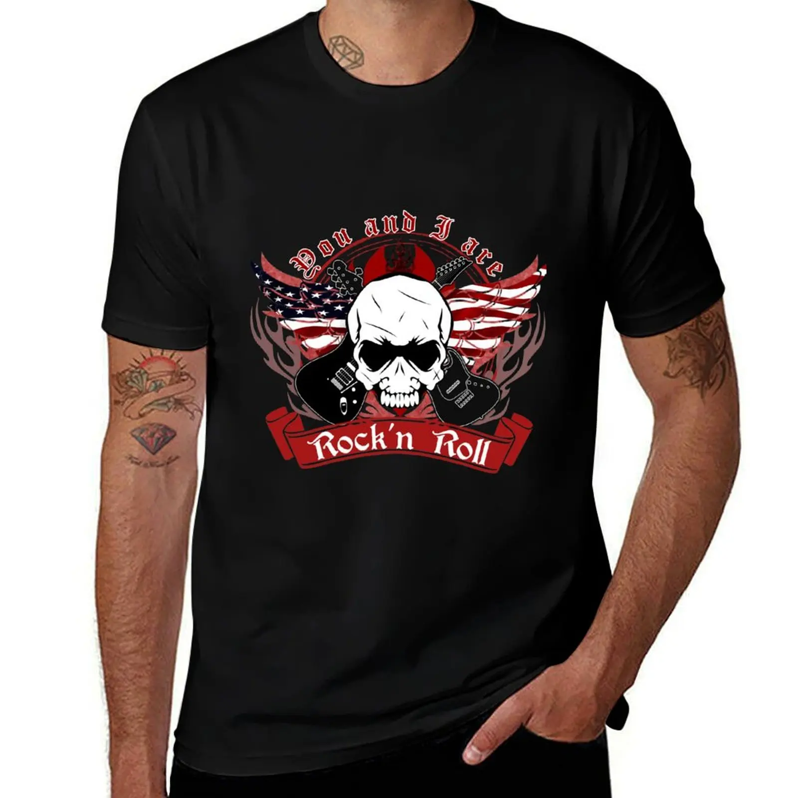 

u2 american soul skull T-Shirt t shirts for man graphic vintage funny t shirts cotton