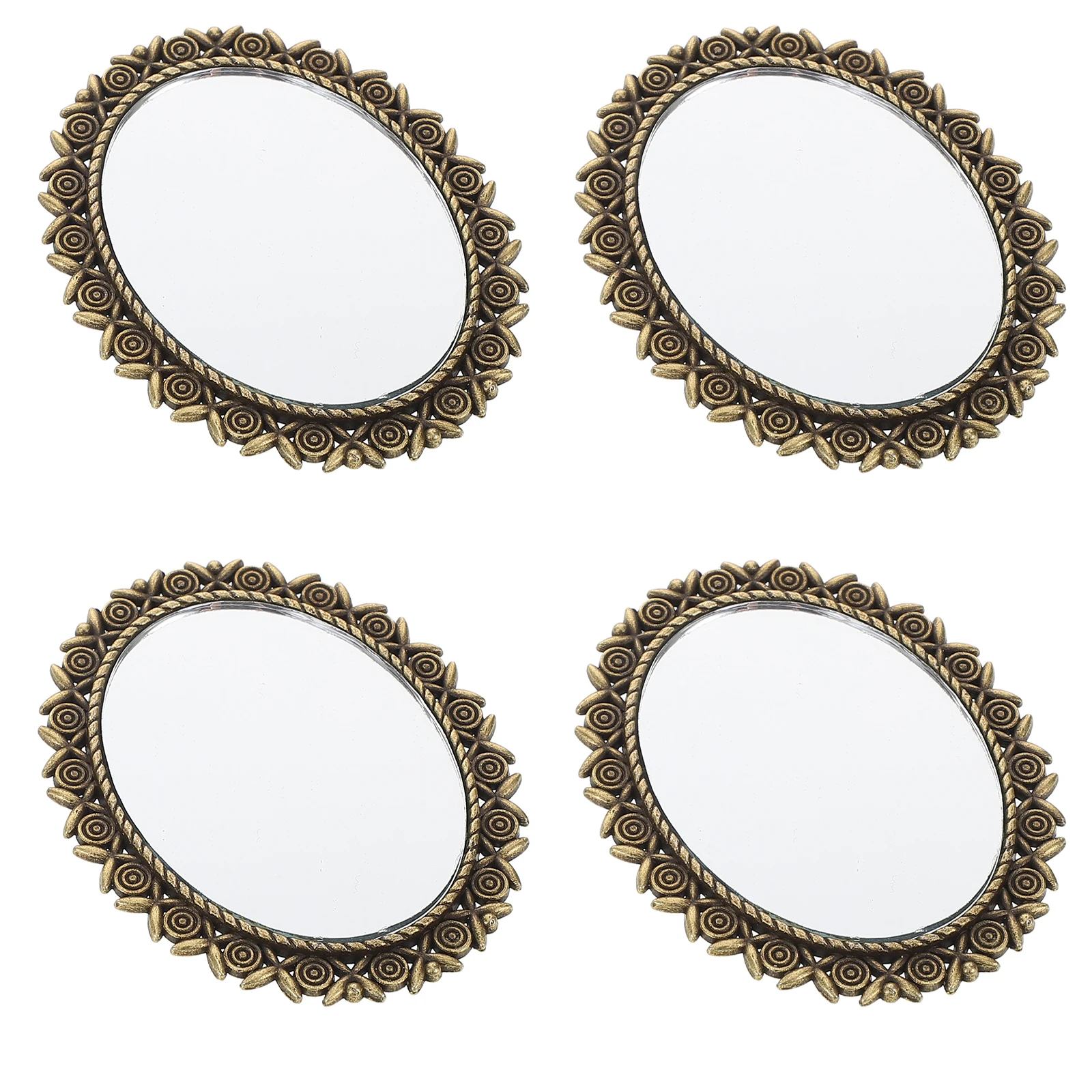 

4 Pcs House Decoration Mirror Miniature Dollhouse Decorations With Box Furniture