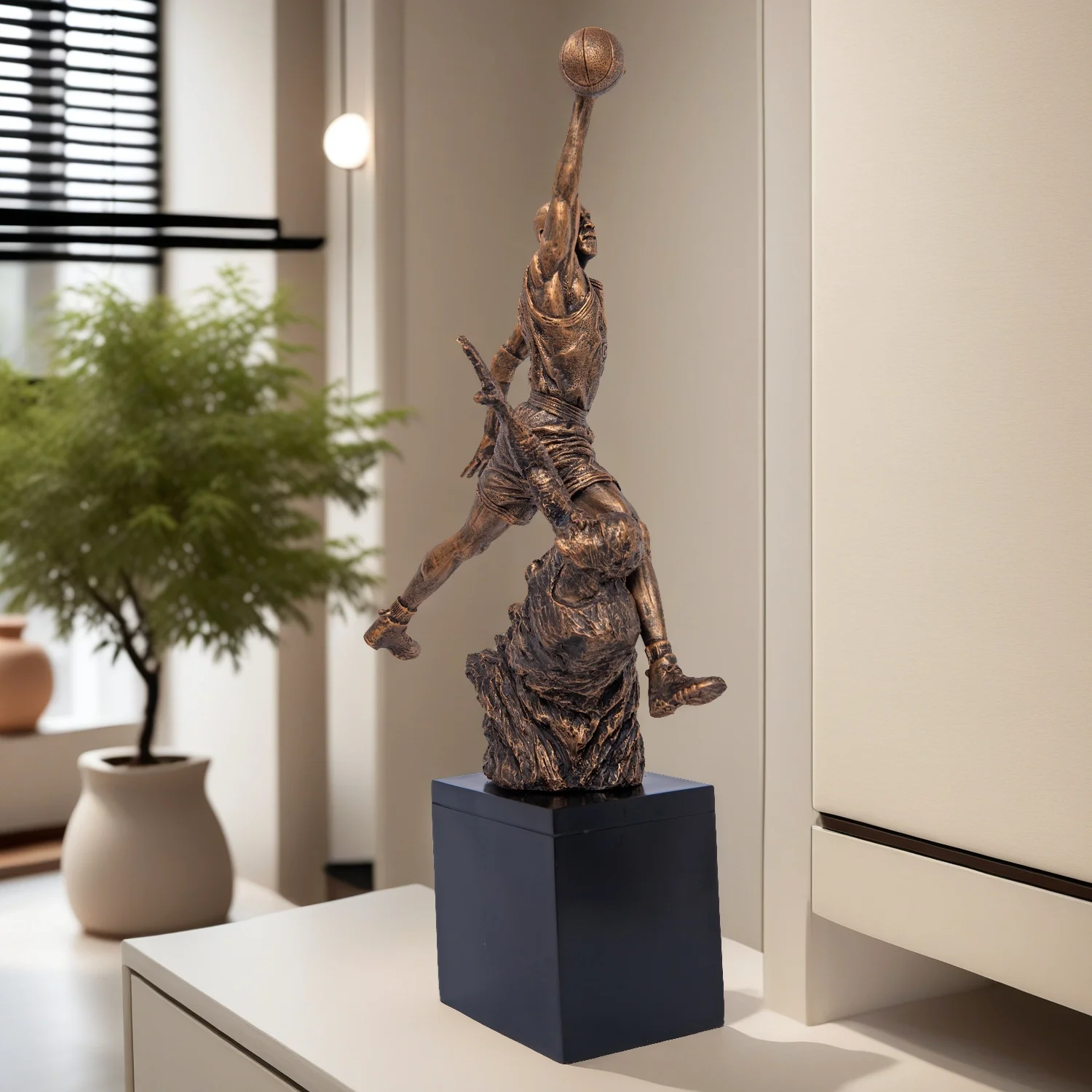 50cm Michael Jordan 23 Resin Sculpture Handmade Art ResinStatues Bronze Finish Statues Home Art Decor Gift
