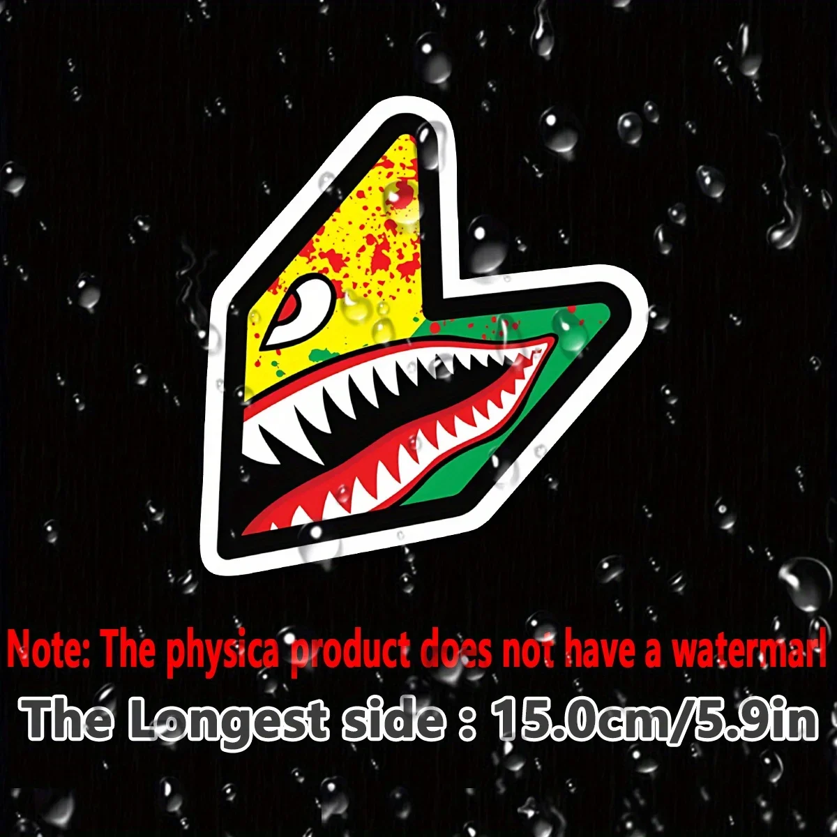 Eye - Catching Shark Graphic Sticker, 15cm Unique Decal for Guitars, Luggage, Journals & Customized Items