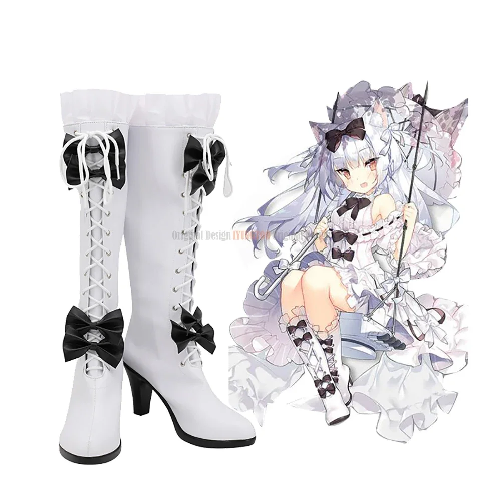 

Yukikaze Shoes Cosplay Azur Lane Yukikaze Cosplay Boots Customized White Shoes for Unisex