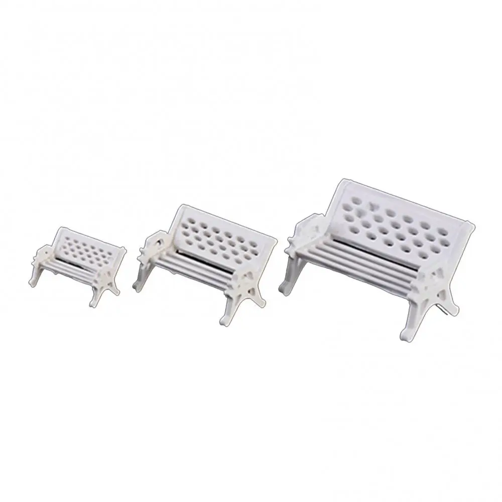 Miniature Craft Mini 2Pcs Ornament Park Seat Bench Garden Fairy Dollhouse Decor