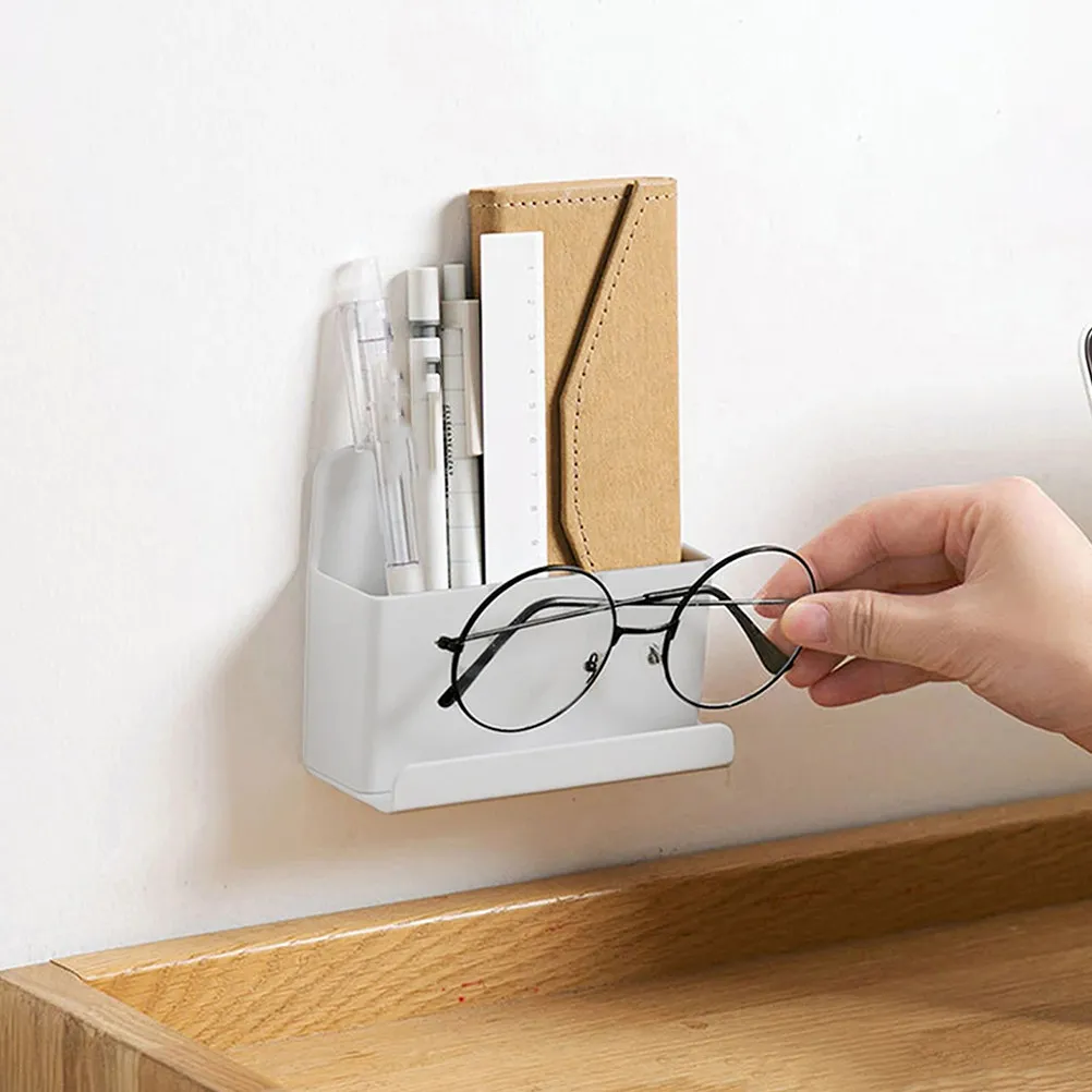 2Pcs Remote Control Storage Box Wall Mounted Adhesive Organizer Floating Shelf Bedroom Storage Holder TV Controller Wall Mount