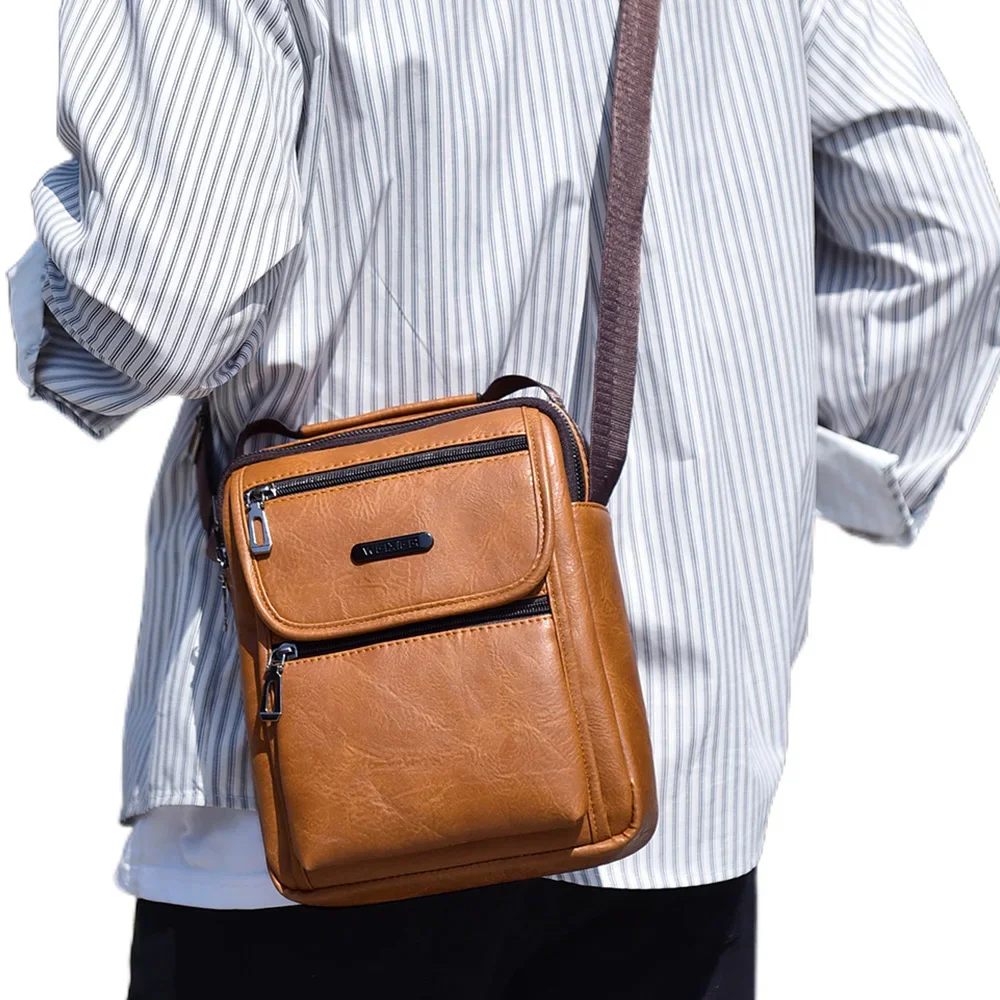 Men One Shoulder Cross body Bag Handbag Business Briefcases Casual Laptop Retro Office Male Tote Top Handle Messenger Bag