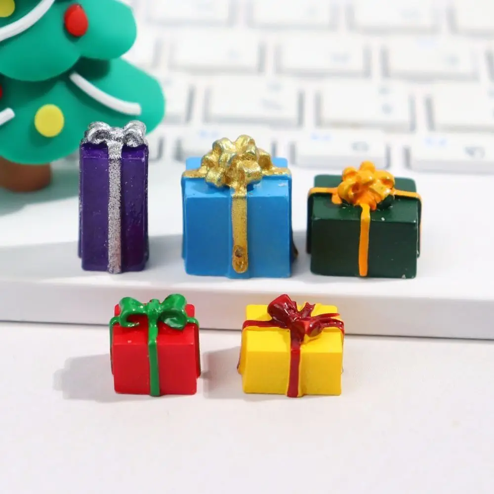 

10PCS DIY Resin Christmas Gifts Box Miniature Mini Cute Resin Gift Box Cube Simulation Gifts Box Scrapbook