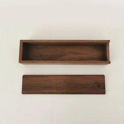 Sliding Cover Black Walnut Box Solid Wood Storage for Tea Sundries Multiple Specifications Versatile Organizer Elegant Packaging