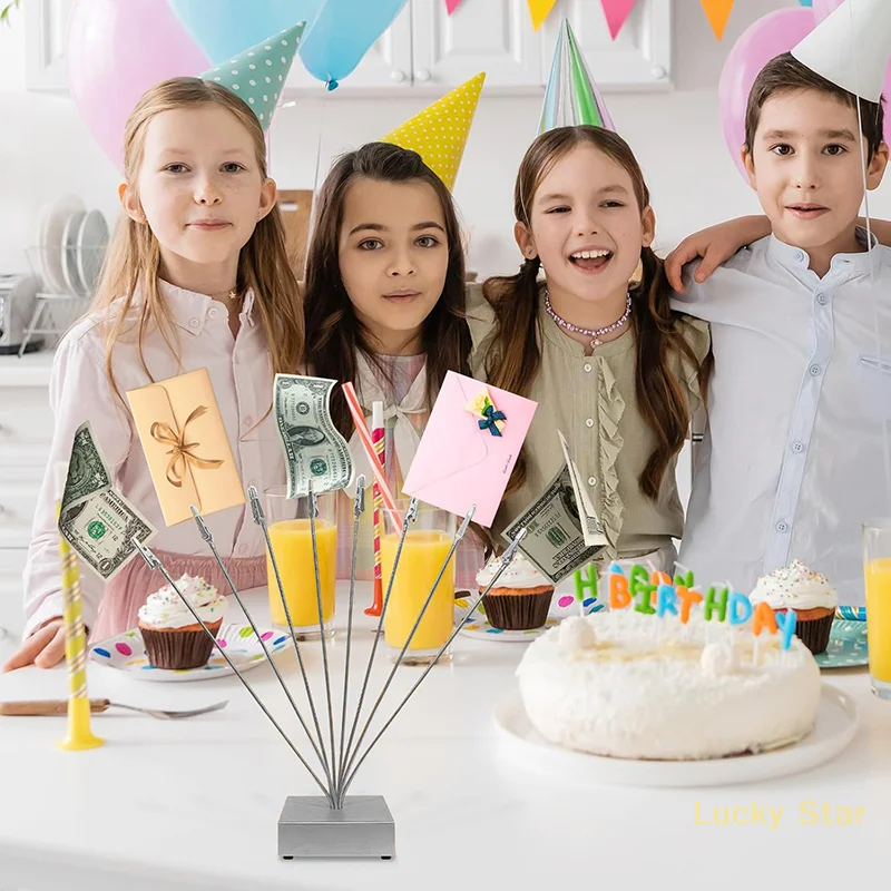 Photo Cube Base, 8-Branch Money Trees Gift Card Holder With Clips, Picture Stand For Christmas, Wedding, Greeting, Birthday