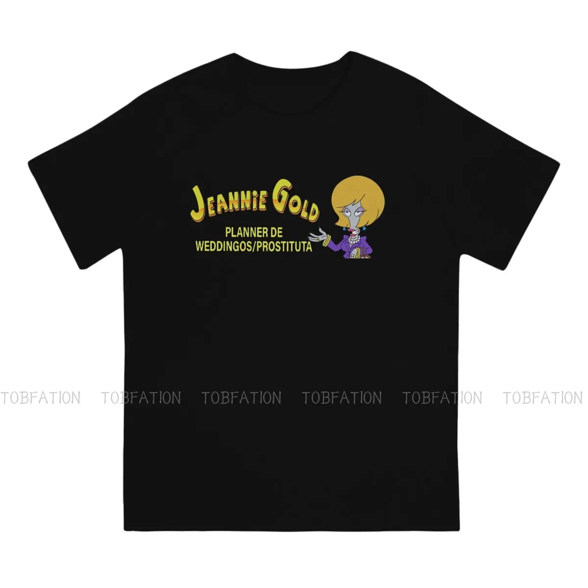 The Americans Roger Alien Cartoon Jeannie Gold Tshirt Graphic T Shirt Harajuku Hot Sale 100% Cotton Ofertas Men\'s Tees