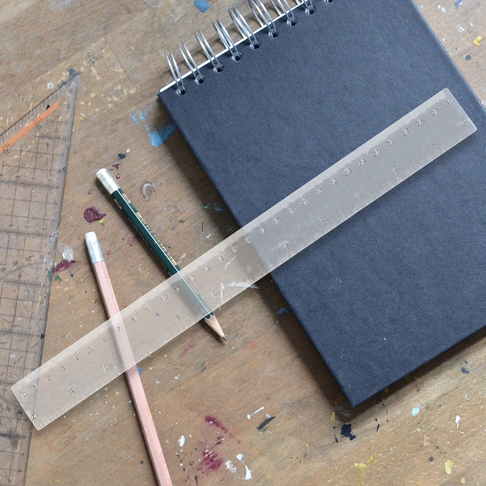 10Pcs Transparent Ruler Set Compact Lightweight ABS Scale for School Student Stationery Drawing Measuring Tool Professional