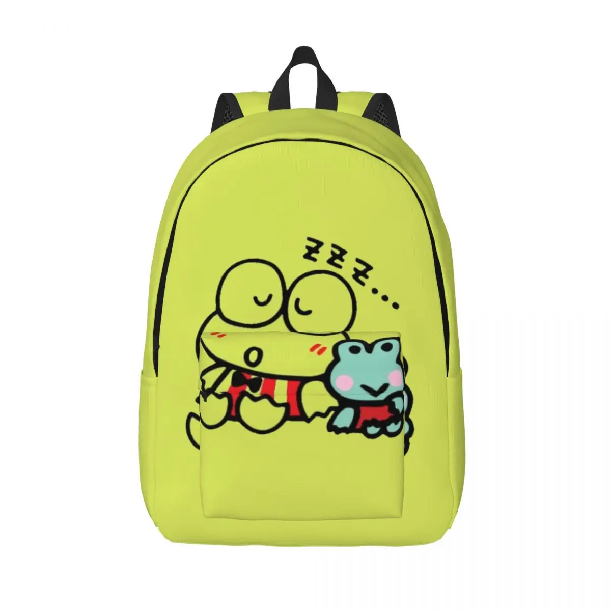 Custom 3D Print Cute Kerokero Keroppi Frog Canvas Backpacks for College School Travel Bags Men Women Bookbag Fits 15 Inch Laptop