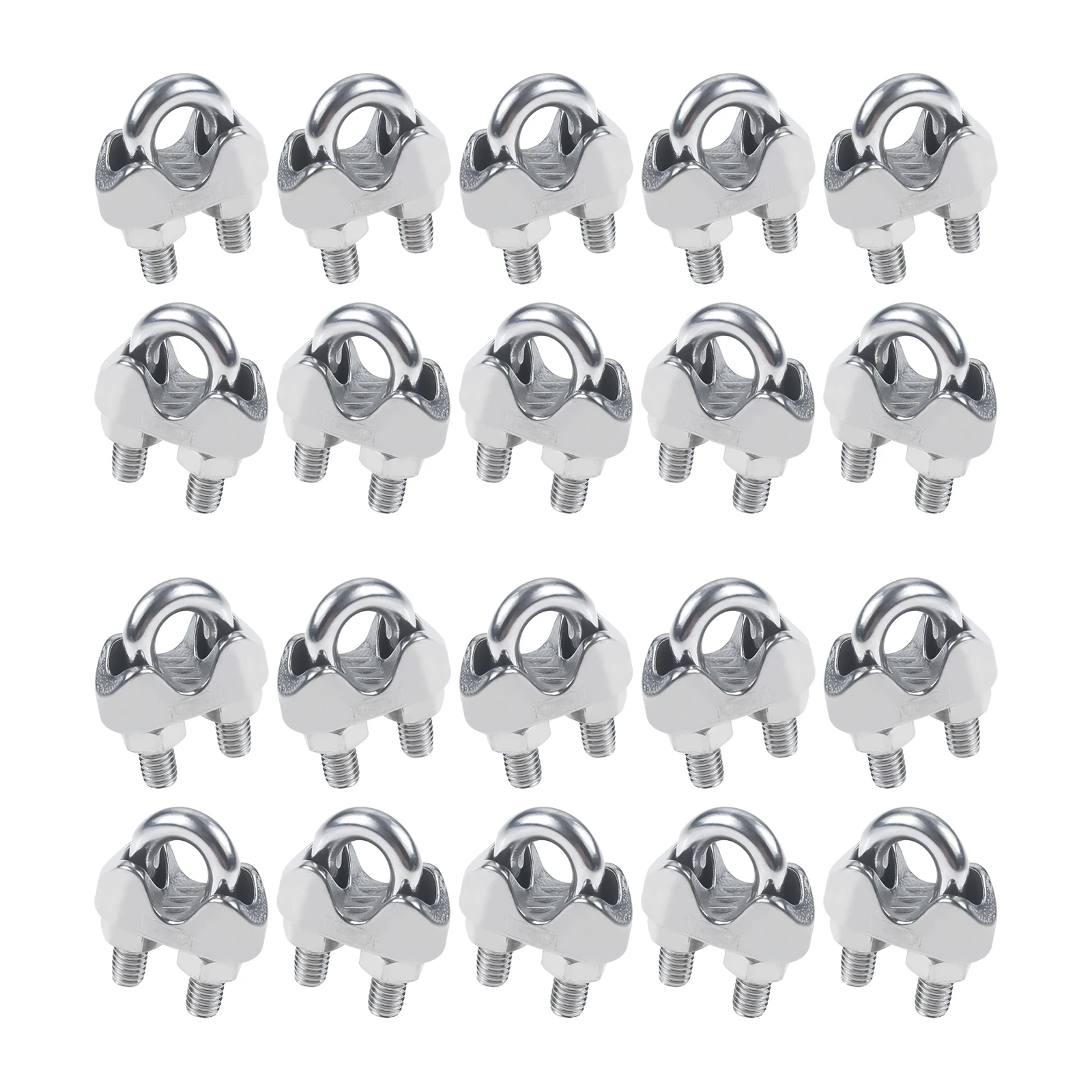 

304 Stainless Steel U Shaped Clamp Wire Clips Cable M2/3/4/5/6/8/10-32mm Fastener Bolts Rigging Hardware Clamps Rope Sleeve