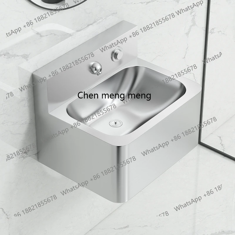 

Stainless steel wall-mounted type, washbasin pressing water outlet square, wall-mounted basin