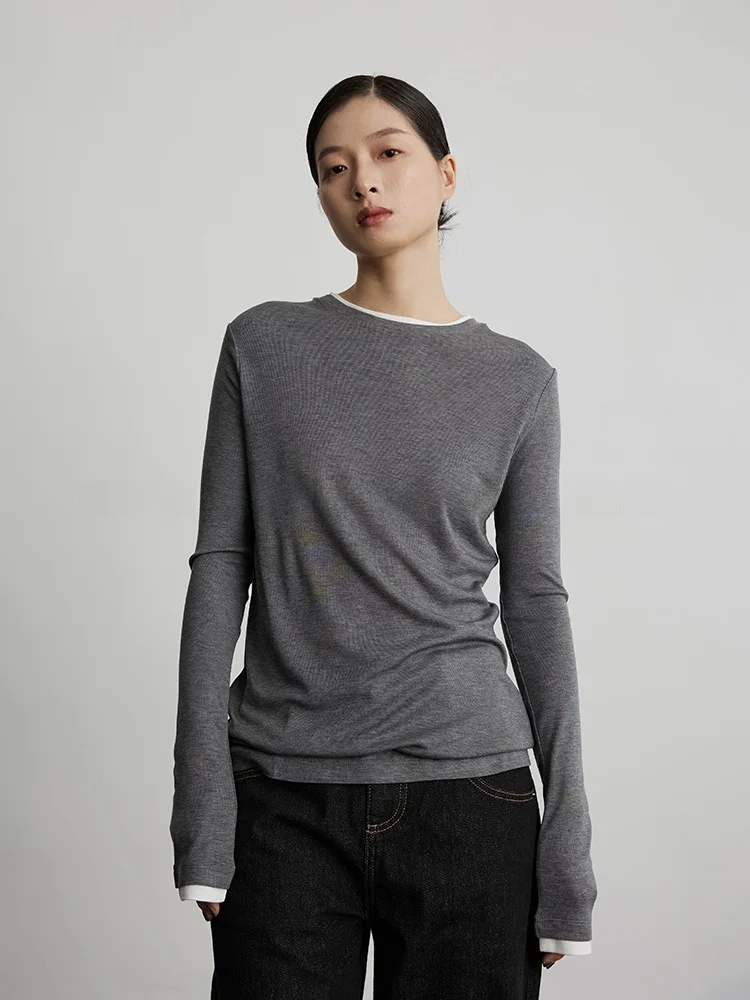 

Футболка из лайоцелла Ordinary Times, приятная к телу, однотонная, универсальная, длинная, трикотажная, комфортная посадка