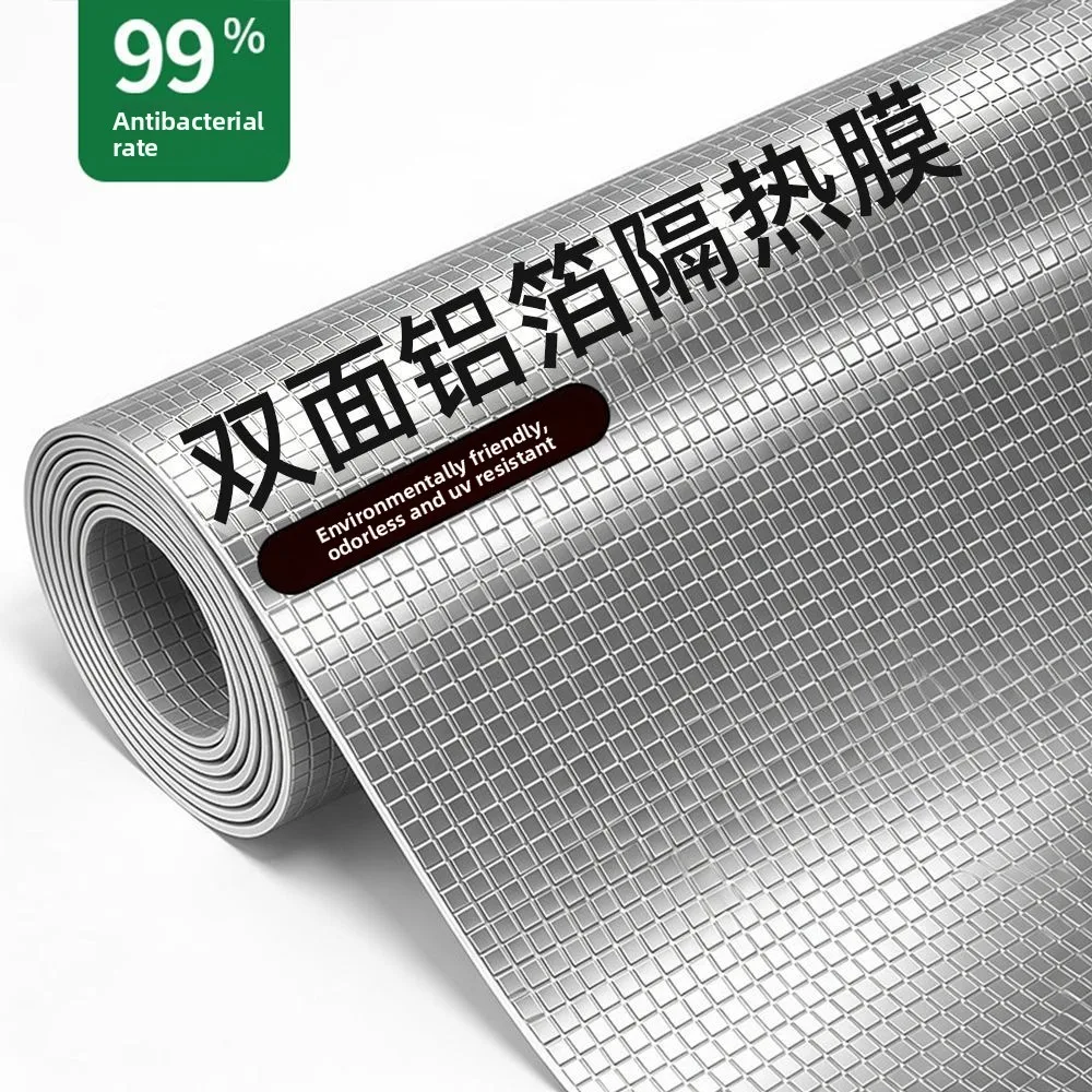 2 Rolls Eco Friendly Sun Blocking Window Film, Double Aluminum Heat Insulation Sticker for Glass Roof, Sunroom, High Temp Proof