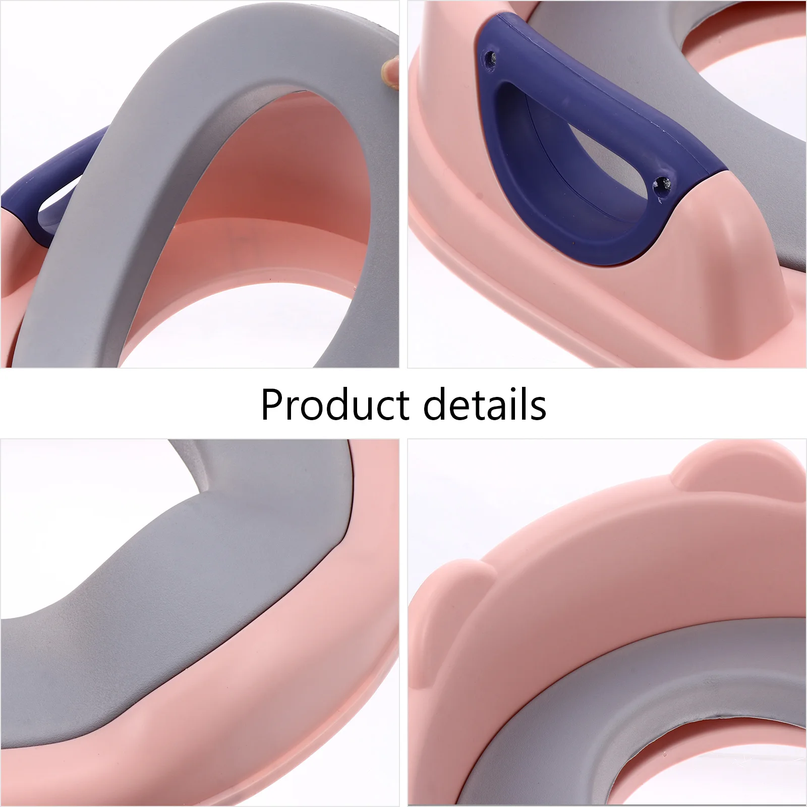 

Baby Toilet Seat PU Cushion Comfortable Most Toilets Toddler Potty Trainer Ring Easy Clean Non Slip Buckle Simple