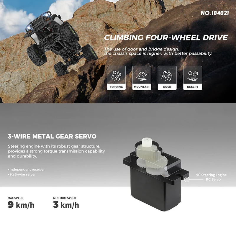 Wltoys 184021   1:18 Mini RC รถ 2.4G พร้อมไฟ LED 4WD Off-Road ไฟฟ้า Crawler รถรีโมทคอนโทรลรถบรรทุกของเล่นสําหรับเด็ก