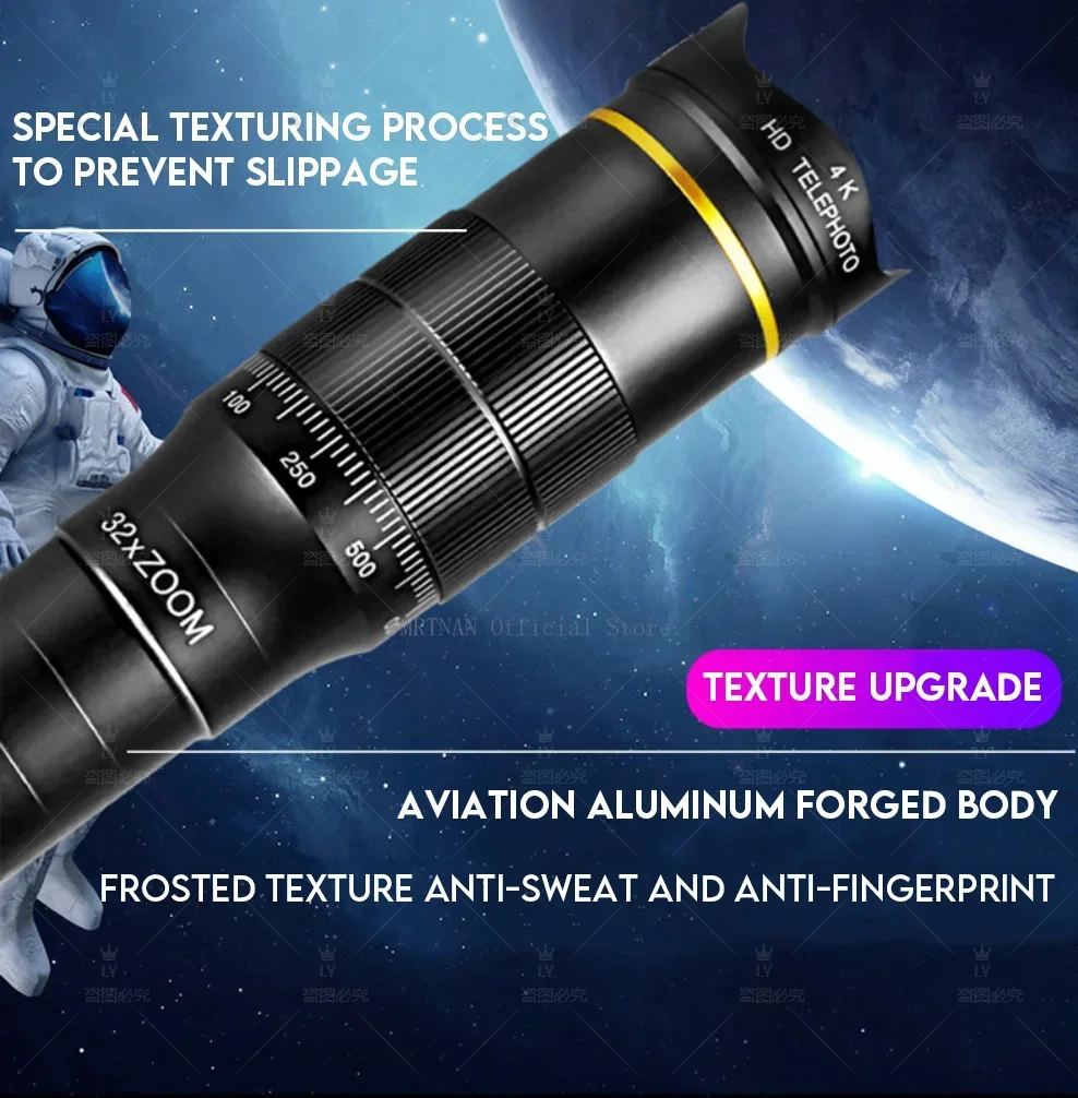 CAOX 32x Professionelles Konzert-Monokular-Teleskop, HD-Zoom-Handy-Kameralinsen-Teleskop, Geeignet für Camping und Konzerte – Detail 3