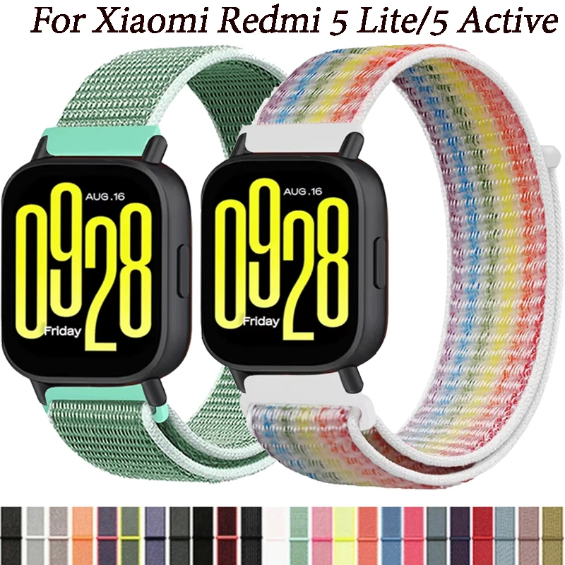 20mm 22mm Nylon Loop Strap for Redmi Watch 5 Active Breathable Replacement Wristband Redmi Wach 5 Lite Bracelet Belt Accessory