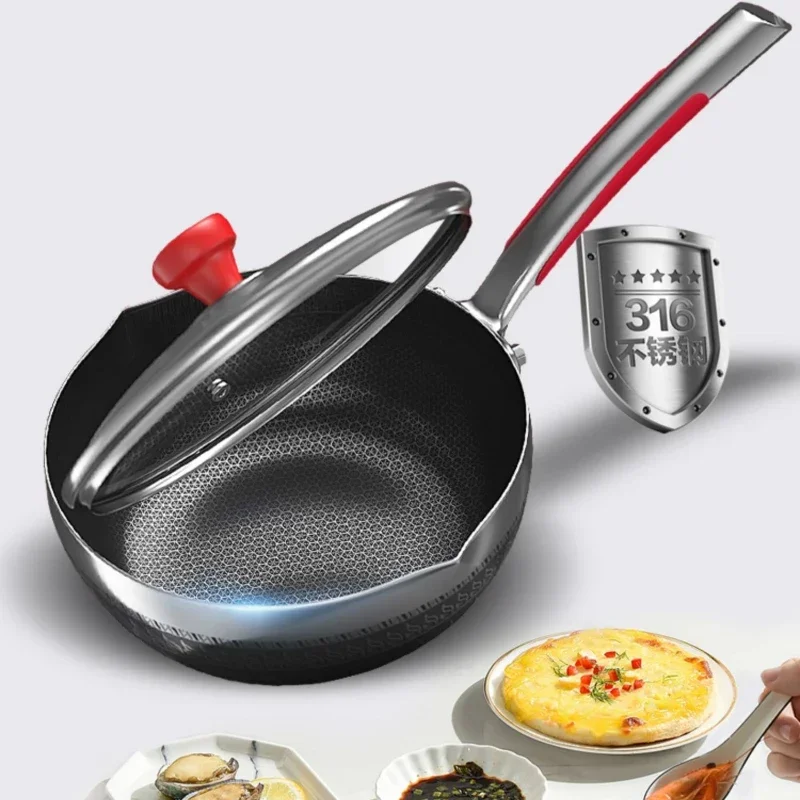 Non-stick Wok Household Wok Induction Cooker Gas Gas Stove Suitable for Flat-bottomed Frying Pan Cooking Pot Non Stick