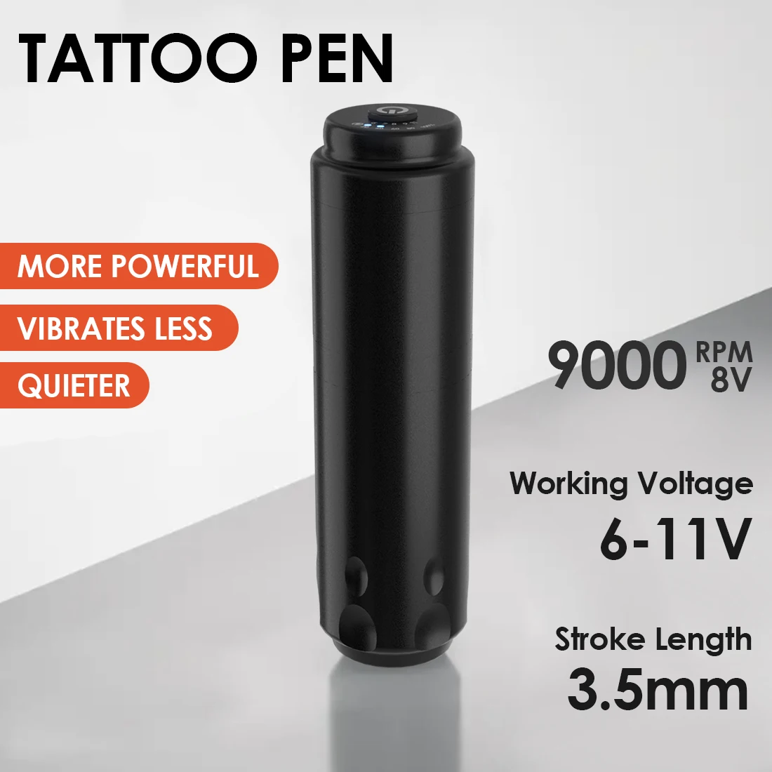 

Wireless Rotary Tattoo Pen 3.5mm Stroke 9000RPM 6-11V Adjustable Voltage More Powerful Quiet Low Vibration Tattoo Accessories