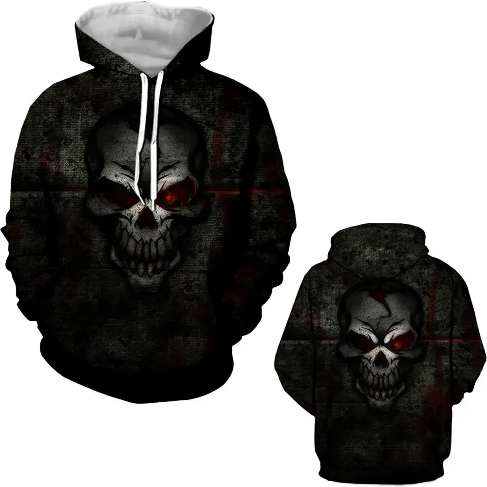 New Skull 3D Printed Hoodie Halloween Collection Men's and Women's Leisure Sweatshirts Street Fashion Breathable Pullover Tops ﻿