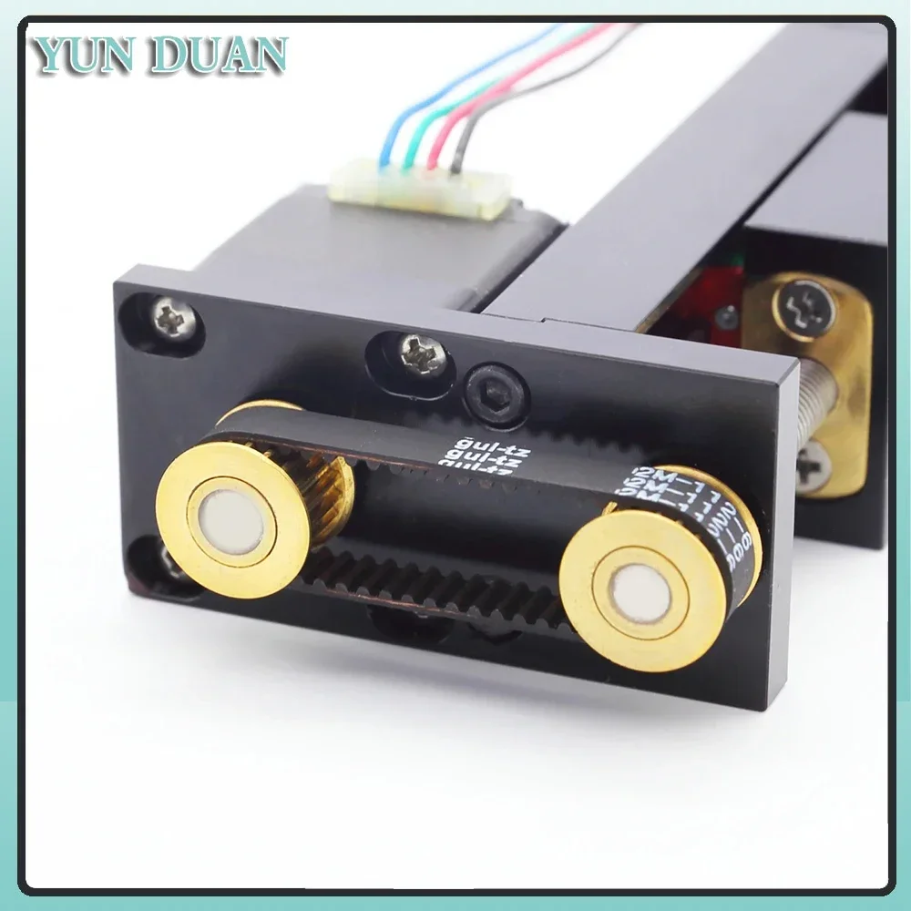 Mini Synchronous Pulley Linear Module Trapezoidal Screw Slide Table Line Rail 1-12mm Pitch Nema11 Motor 50~300mm Stroke