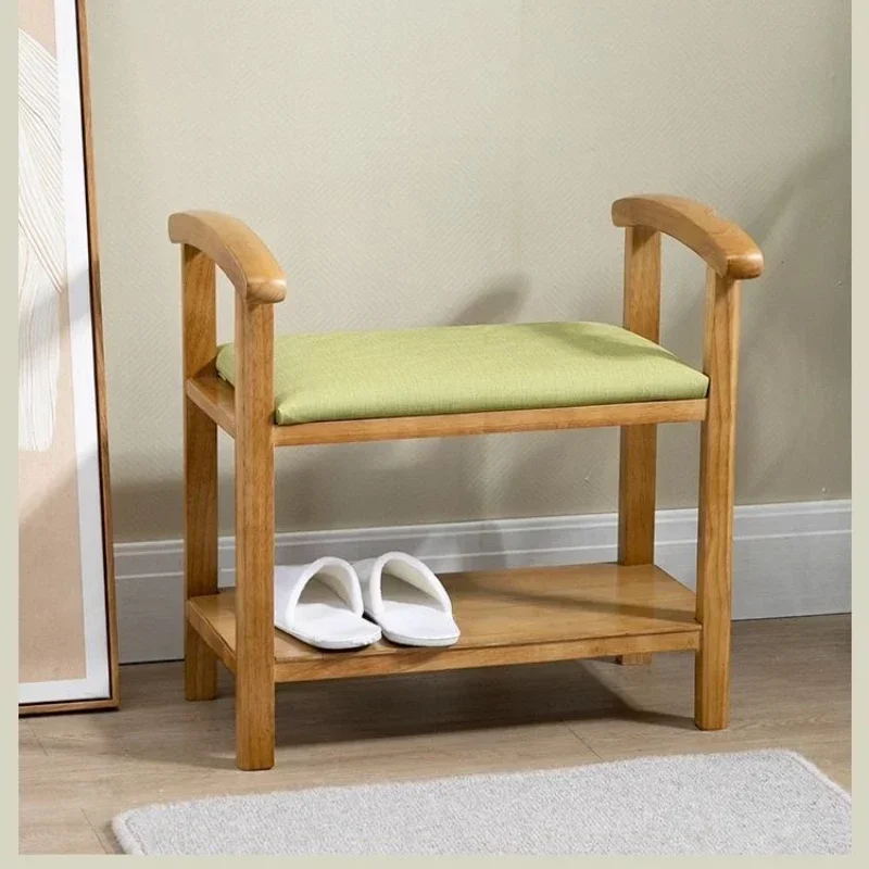 Tabouret de changement de chaussures en bois massif pour maison de soins infirmiers, piste d'entrée, piste de chaussure domestique, nordique, adapté aux personnes âgées