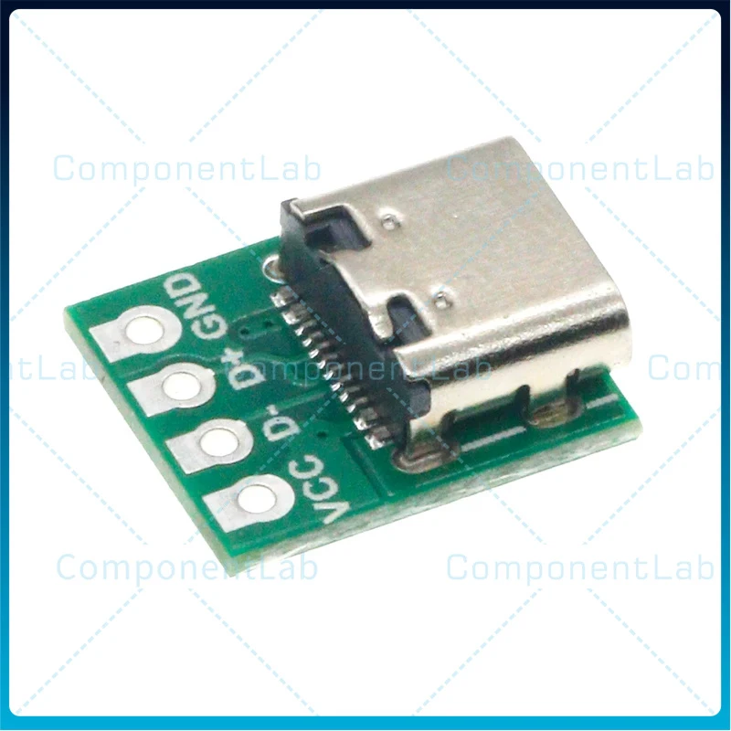 50-100PCS Type-C Female Test Board USB 3.1 16P to 2.54 Dual-Side Plug High Current Power Adapter Board