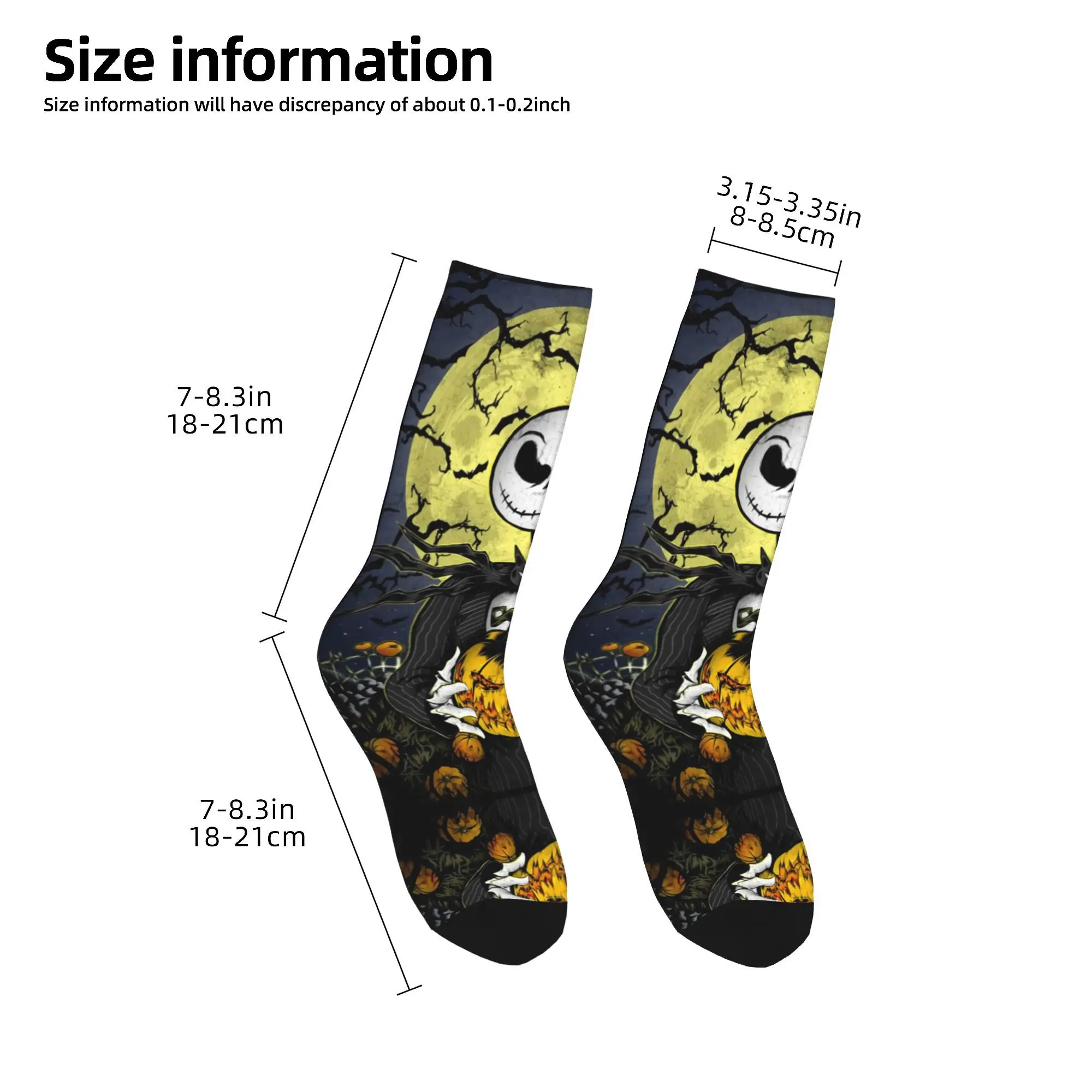 Custom Halloween Nightmare Before Christmas Jack Skellington Dress Socks for Men Women Warm Funny Novelty  Crew Socks