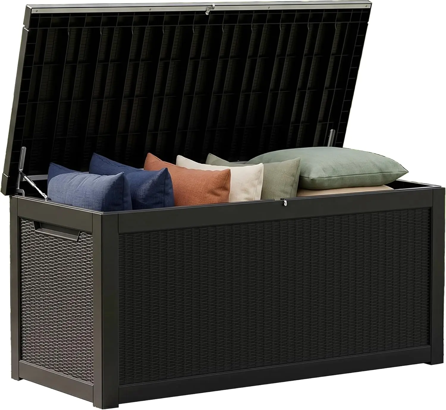 Outdoor Deck Storage Box with Lockable Waterproof Design, 350-Gallon Capacity