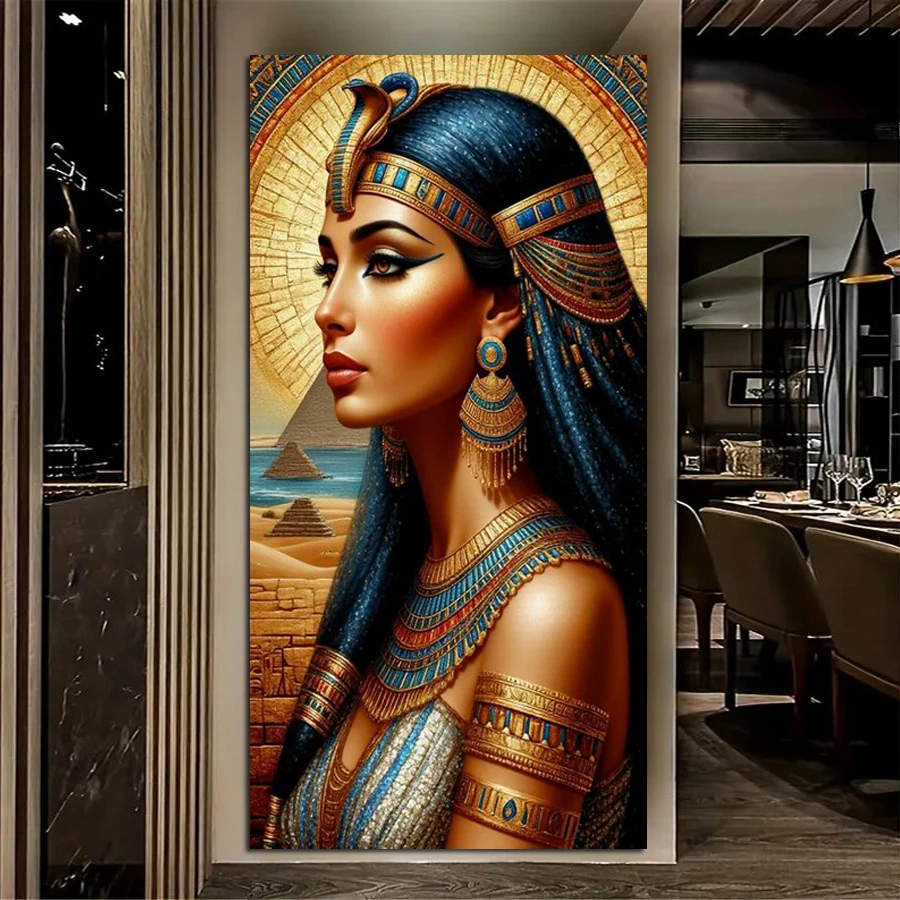 

The Queen of Egypt Picture Large Size Diy Diamond Art Painting Woman Full Square Round Drill Mosaic Embroidery Kit Wall Decor