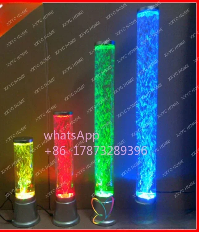 Flat cover LED bubble water column lamp cylindrical fish tank jellyfish lamp home office store bar feng shui atmosphere lamp