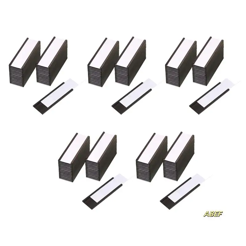 150 ชิ้นผู้ถือป้ายแม่เหล็กพร้อมผู้ถือบัตรข้อมูลแม่เหล็กพร้อมตัวป้องกันพลาสติกใสสําหรับชั้นวางโลหะ (1X3 นิ้ว)