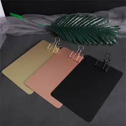 Suministros escolares duraderos, suministros de oficina, Clips de colección de libros, soporte para documentos, menú, carpeta de facturas, carpetas de archivos, Portapapeles de Metal A5