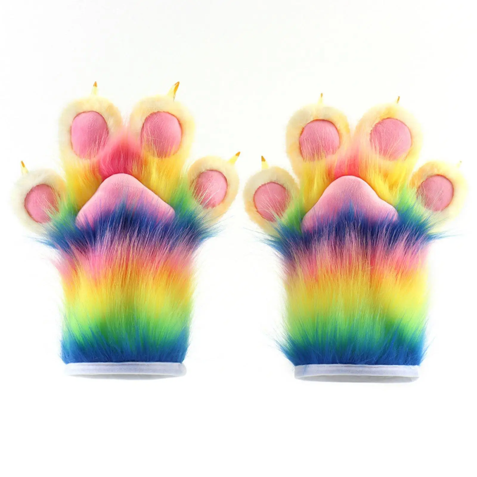 Fursuit Paw Mitten Cosplay Use Animal Paw Glove Soft Fingerless Furry Claw