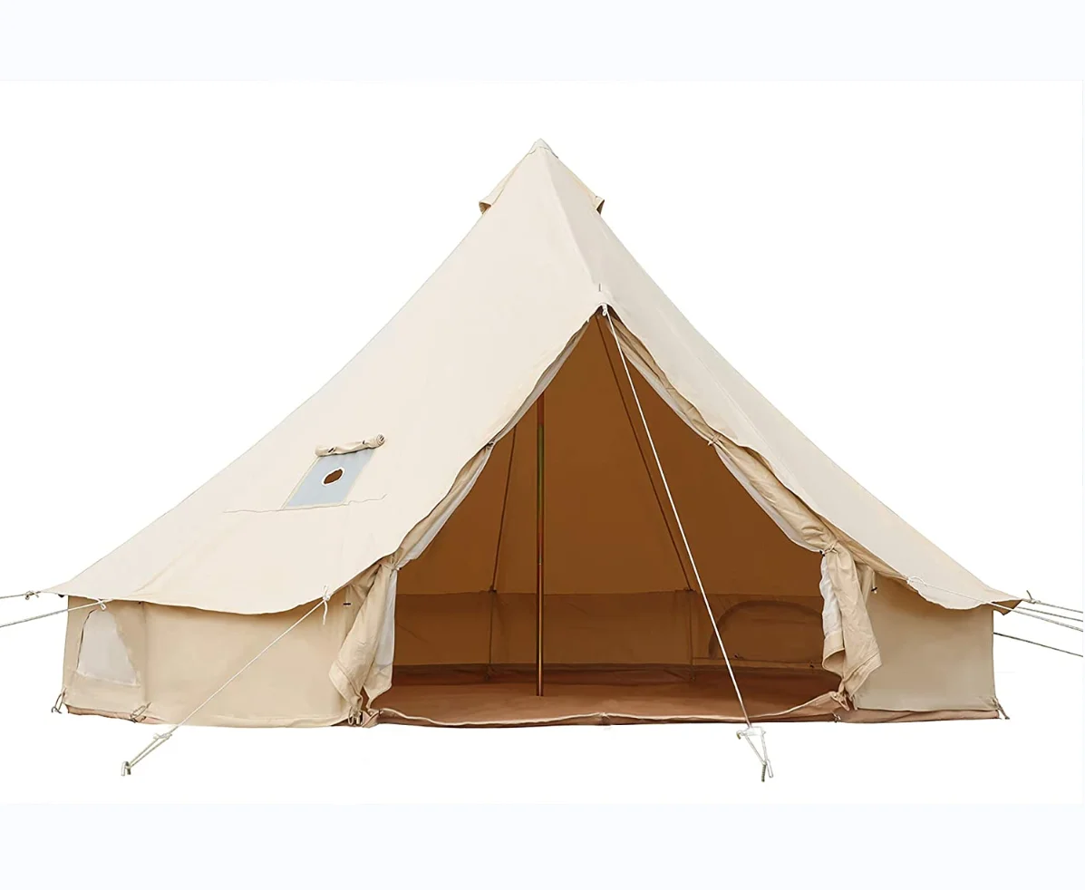 WOQI 3m 4m 5m 6m 7m Waterproof Glamping Cotton Canvas Bell Camping Tent