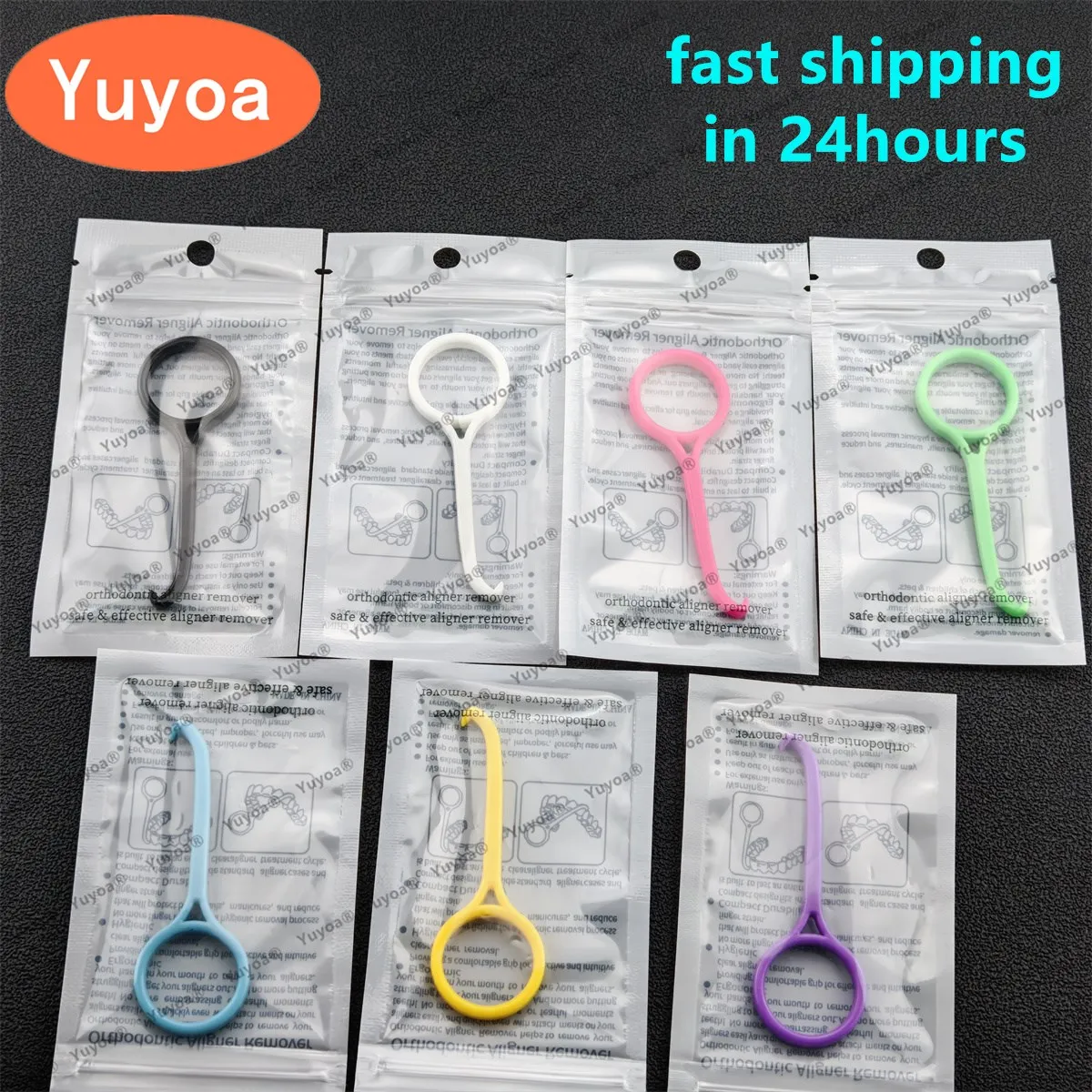 100pcs Yuyoa Orthodontic Brace Extractor Aligner Remover Invisible Removable Braces Clear Teeth Oral Aligner Silicone Stick