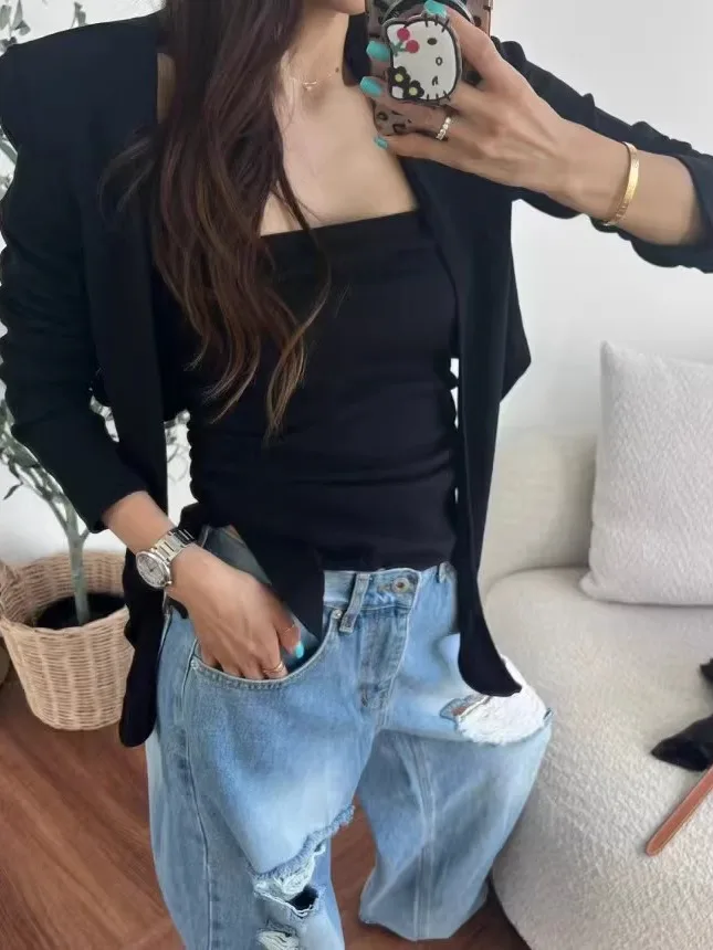 

Повседневный женский комплект из двух предметов Pure Desire, укороченный топ со шлепанцами, длинный свек, асимметричный дизайн, осенний модный наряд