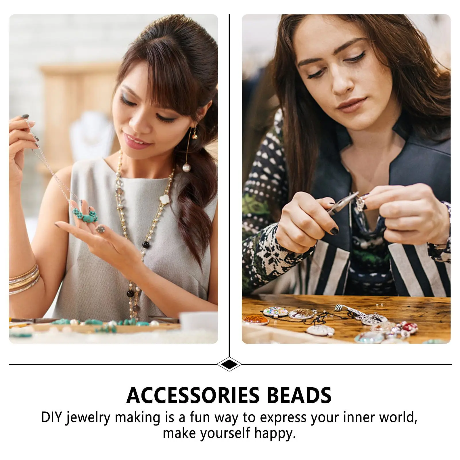 

900Pcs Rhombus Spacer Beads DIY Accessories Loose Beads Kit for Bracelet Necklace Key Chain Jewelry Craft Supplies