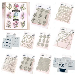 Thinking of You Sentiments Clear Stamps Metal Cutting Dies Stencil Hot Foil DIY Scrapbooking Card Paper 2025 Spring Holiday Gift