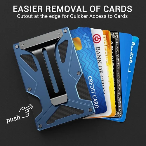 Imagen 2 del producto Cartera magnética para teléfono Compatible con Apple MagSafe-Tarjetero de metal con soporte AirTag, bloqueo RFID y clip para billetes Mag Safe Wa